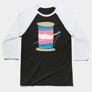 Thread Spool of Transgender Pride Flag Japanese Ocean Wave Baseball T-Shirt